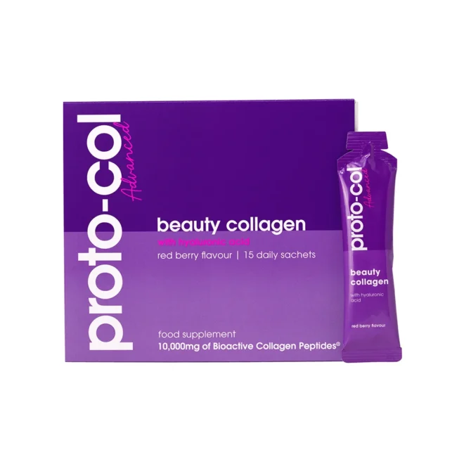 Sachets de 10,000mg de colágeno con ácido hialurónico y vitaminas para piel, cabello y uñas