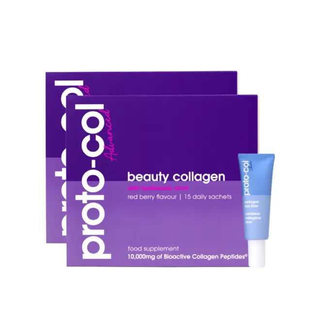 30 días intensivos de colágeno bebible con ácido hialurónico + contorno de ojos antiedad