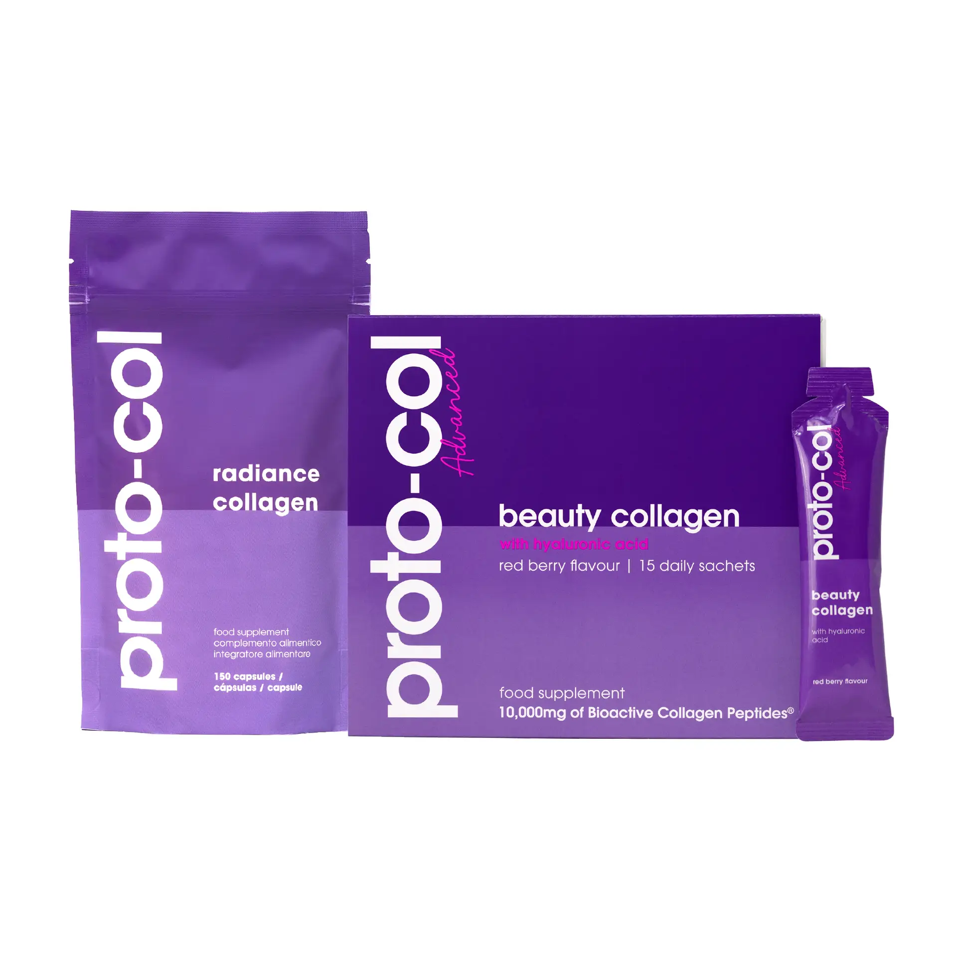 Tratamiento de inicio Colágeno hidrolizado y ácido hialurónico bebible + cápsulas para cabello, piel y uñas